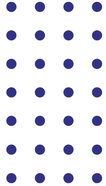 A pattern of evenly spaced blue circles arranged in a grid over a black background. White text partially visible in the middle reads "idealism," echoing the precision and detail you’d expect from home inspections on Long Island.